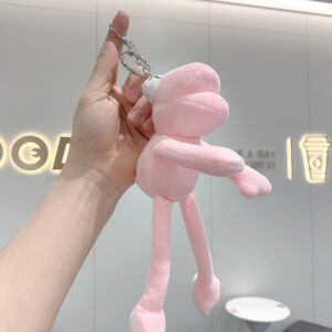 Plush long-legged pink frog