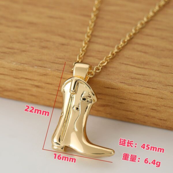 Wholesale Western Style Cowboy Boots Vintage Necklace Clavicle Chain