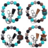O1CN018EZN3R1NrNlisXfoW_2214899881623-0-cib Wholesale Cartoon Western Style Cow Head Silicone Beaded Wrist Keychain
