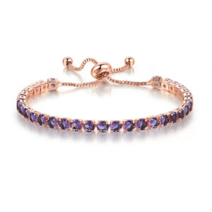 Rose Gold + purple stone