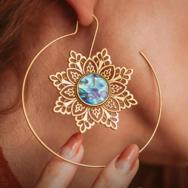 Wholesale Hollow Out Flowers  Alloy Earrings