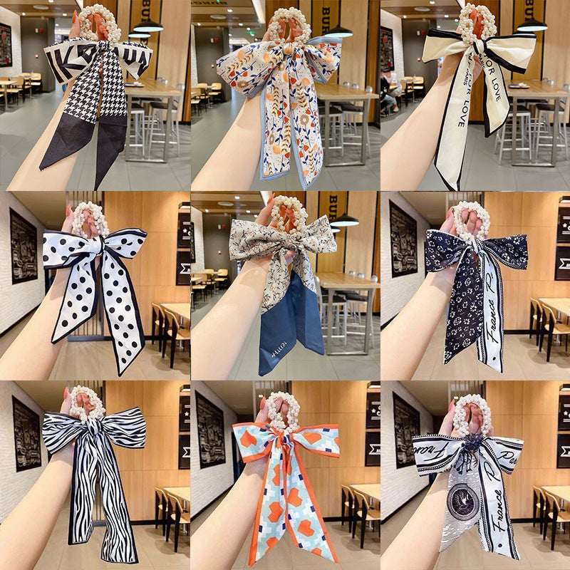 Wholesale Pearl ves Summer Thin Hair Scrunchies