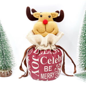 Ch-b22c drawstring burlap apple gift bag (fawn design)
