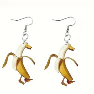 Banana duck earrings (double sided)