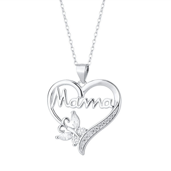 Wholesale Mother's Day Love Butterfly Diamond Bronze Necklace