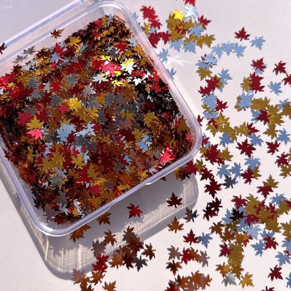 Wholesale Diy Handmade Glue Maple Leaf Sequins Hemp Material Special-shaped Decorative Glitter Powder Production Materials