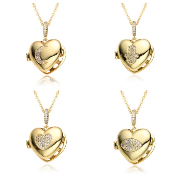 O1CN018I81Z525dxBeuwLVs_2212612967550-0-cib Wholesale Valentine's Day Heart Moon Pentagram Copper Gold Plated Necklace