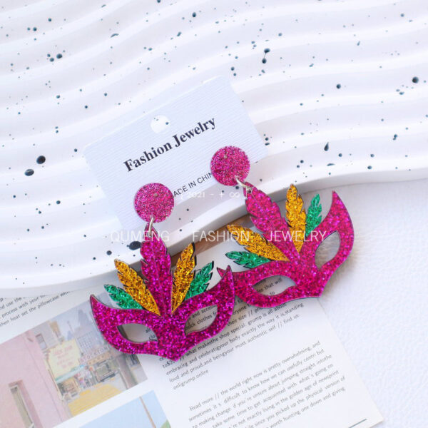 Wholesale Earrings Halloween Acrylic Mask Masquerade
