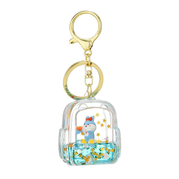 O1CN018K9HZ91JM02YaFcZS_2200601031013-0-cib Wholesale Mini School Bag Cute Bunny Into Oil Quicksand Acrylic Keychains