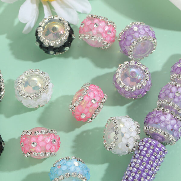 O1CN018KQqTT25LB0OJfjYy_2217520477509-0-cib Wholesale 10pcs Heavy Industry Sakura Diamond Straight Hole Handmade Beads