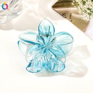 8cm plumeria-transparent blue / Qiyue factory direct sales