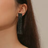 Wholesale Claw Chain Rhinestone Tassel Copper Earrings