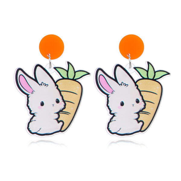Wholesale Easter Cartoon Bunny Carrot Acrylic Earrings