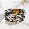 Wholesale Leopard Magnetic Buckle Leather Bracelet