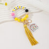 Wholesale Teacher Gift Colorful Silicone Beaded Wrist Keychain