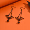 Wholesale Halloween Gothic Black Bat Alloy Earrings