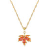 Wholesale Red Maple Leaf Stainless Steel Necklaces