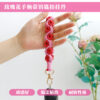 Wholesale Cotton Rose Woven Wristband with Keychain