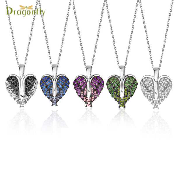 O1CN018TE9L31OSTbcaj34N_2211194421704-0-cib Wholesale Zircon Angel Wings Love DIY Engraving Necklace
