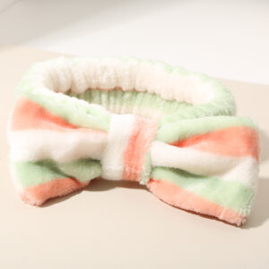 #12 [orange + green + white] striped headband - single