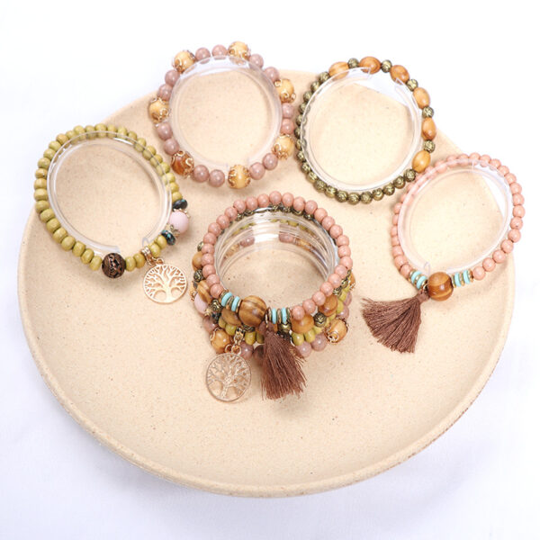 O1CN018Uj8qE1evosEZ5cP3_2207680323934-0-cib Wholesale Bohemian Tassel Multilayer Wooden Beads Bracelet