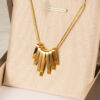Wholesale of New Minimalist Fan Shaped Light Gold Collarbone Titanium Steel Necklace