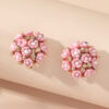 Wholesale Rose Flower Rhinestone Ear Studs