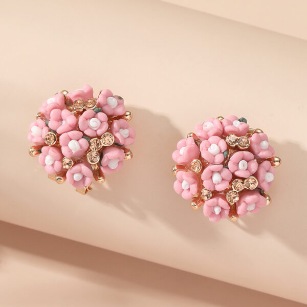 Wholesale Rose Flower Rhinestone Ear Studs