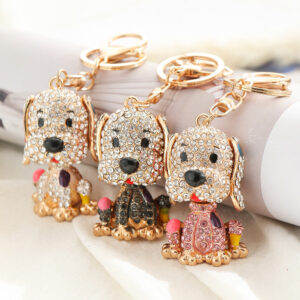 Wholesale Colorful Diamond Cute Puppy Creative Keychain