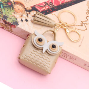 Gold / 5.5*5.5cm leather Owl (golden chain Buckle)