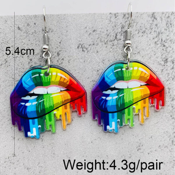 Wholesale Rainbow Mouth Acrylic Earrings