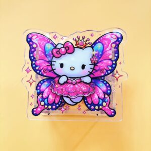 B319-butterfly hello kitty pen holder