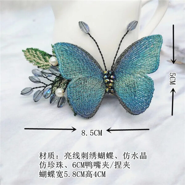 O1CN018dzs1z1Nk3E3snowP_2688701607-0-cib Wholesale Butterfly Embroidery Hair Clips Duck billed Clips
