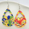 Wholesale Mardi Gras Colored Wood Earrings