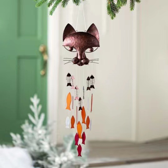 Wholesale Metal Cat Fish Wind Chime Pendant