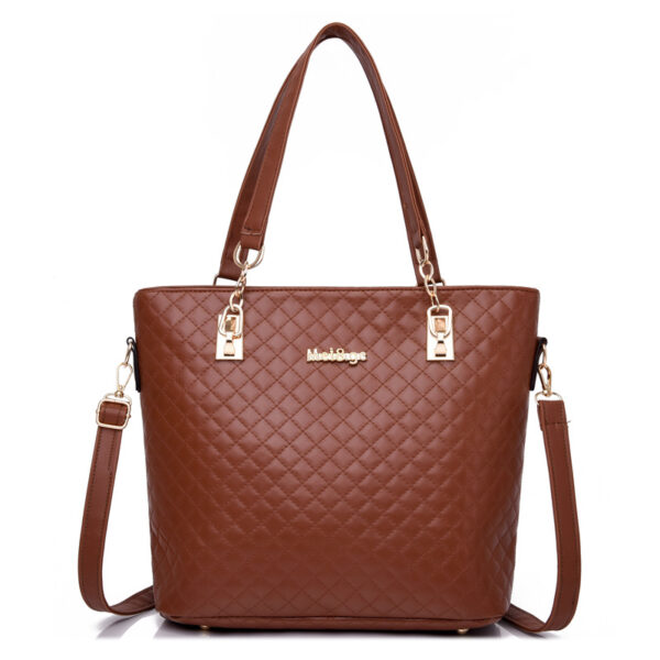 Wholesale PU Rhombus Embroidery Thread Shoulder Handbag Multi-Piece Set