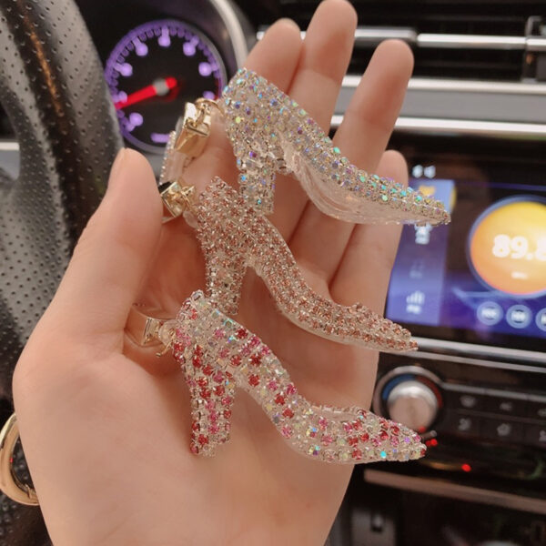 Wholesale Diamond Sticker Crystal High Heels Metal Keychain