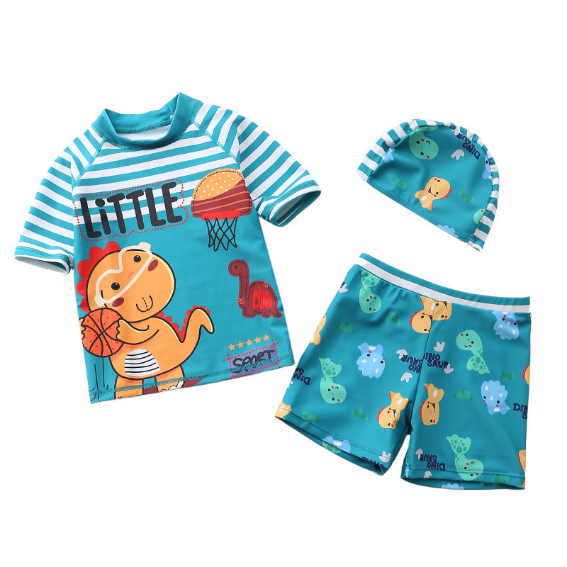 Wholesale Boys Two-Piece lyester Swimwear 3-Piece Set
