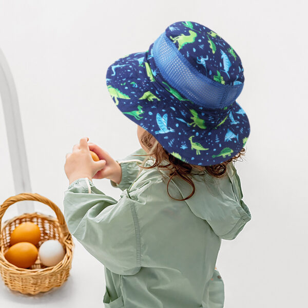 O1CN018kMwsV1wslNWnt6PY_2244346364-0-cib Wholesale Breathable Mesh Cartoon Dinosaur Print Outdoor Children's Sun Hat