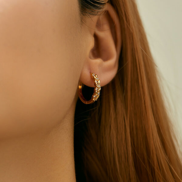 Wholesale 18K Real Gold Plated Wheat Earrings