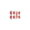 Wholesale Plastic Colorful Flower Wearable Nails Box of 24 Pieces