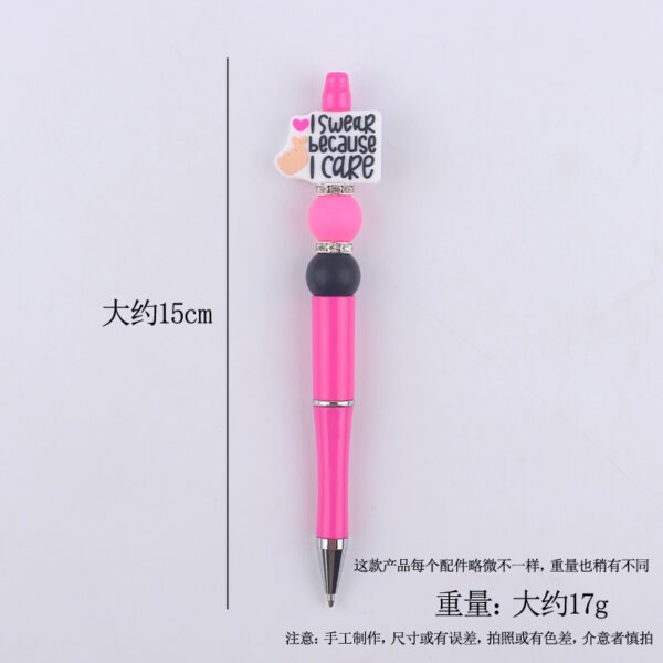 Wholesale DIY Beaded Pen Cartoon Animal Silicone Color Plastic Beaded Ballpoint Pen