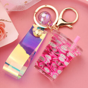 Purple / Leather rope buckle + milk tea cup fruit A3-1