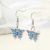 Wholesale Diamond Oil Dripping Blue Vintage Butterfly Zinc Alloy Earrings