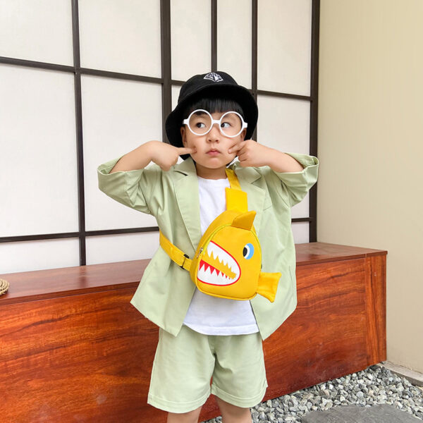 Wholesale Oxford Cloth Cartoon Shark Kids Messenger Bag