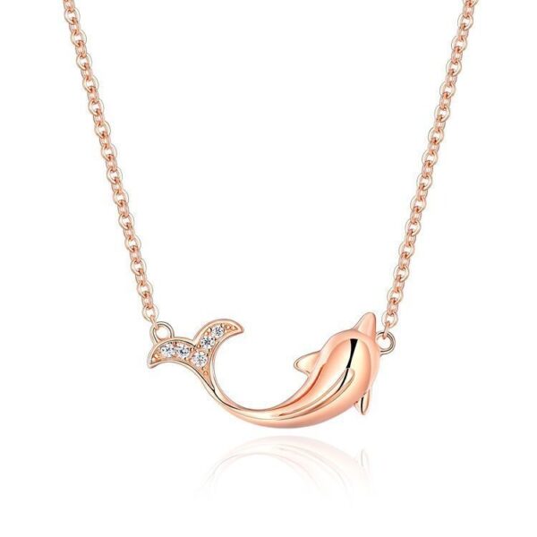 Wholesale Rose Gold Dolphin Alloy Necklaces