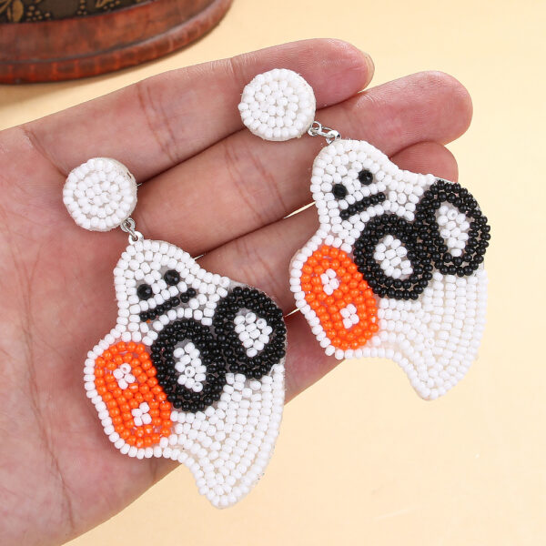 O1CN018p6Jw91TQG285JWVJ_2207499512376-0-cib Wholesale Halloween Exaggerated Rice Bead Sewing Earrings