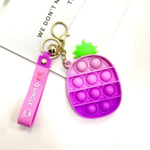 Pineapple gradient purple decompression key chain