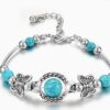 Wholesale Butterfly Turquoise Alloy Bracelet