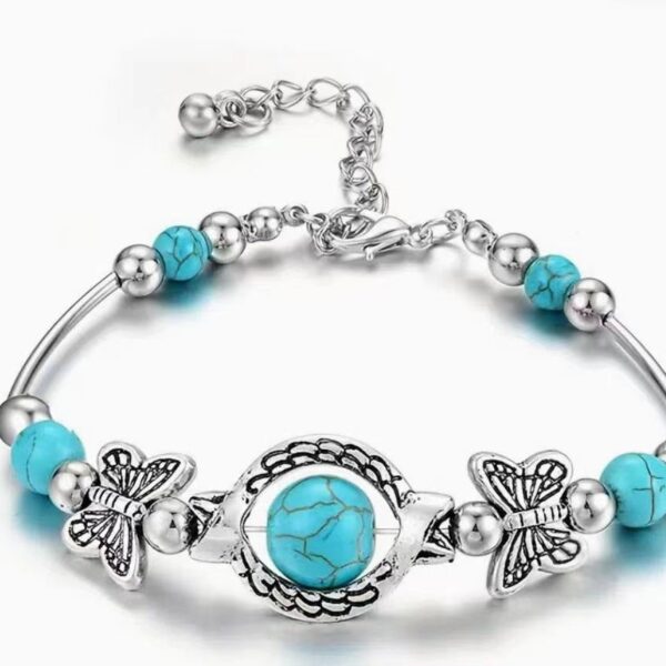 Wholesale Butterfly Turquoise Alloy Bracelet